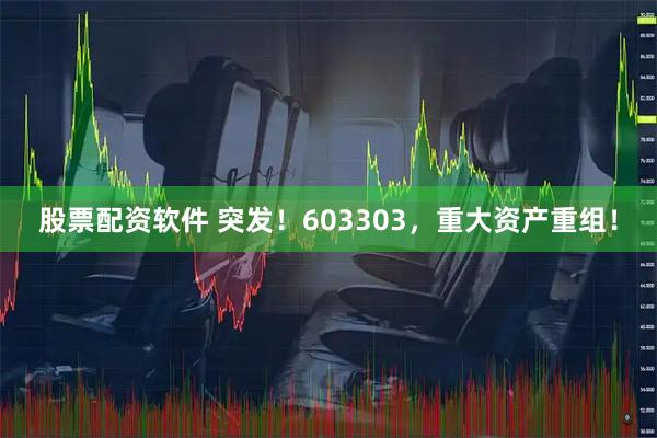 股票配资软件 突发！603303，重大资产重组！